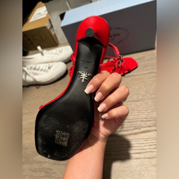 Prada Heeled Leather Sandals - Picture 10 of 13